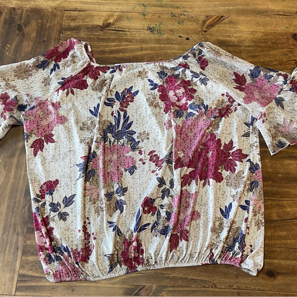 Ladies Plus Floral Print Top
